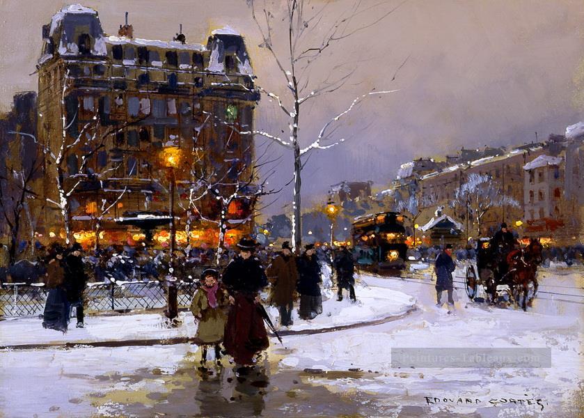 Lieu EC pigalle hiver Parisien Peintures à l'huile